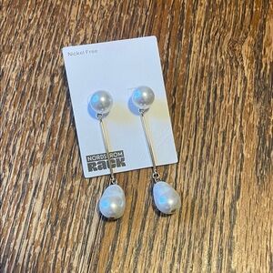 Nordstrom White Pearl Dangle Earrings
